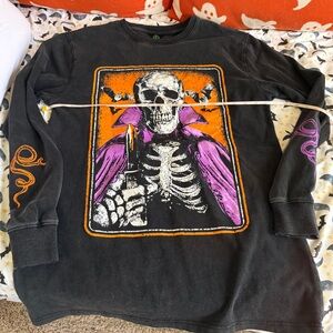 HO7S Jade the Libra Long Sleeve Skeleton Halloween Shirt Large